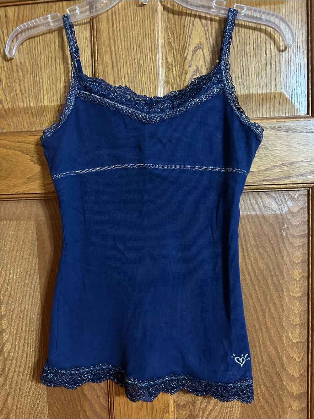 Justice Navy Lace-Trim Camisole